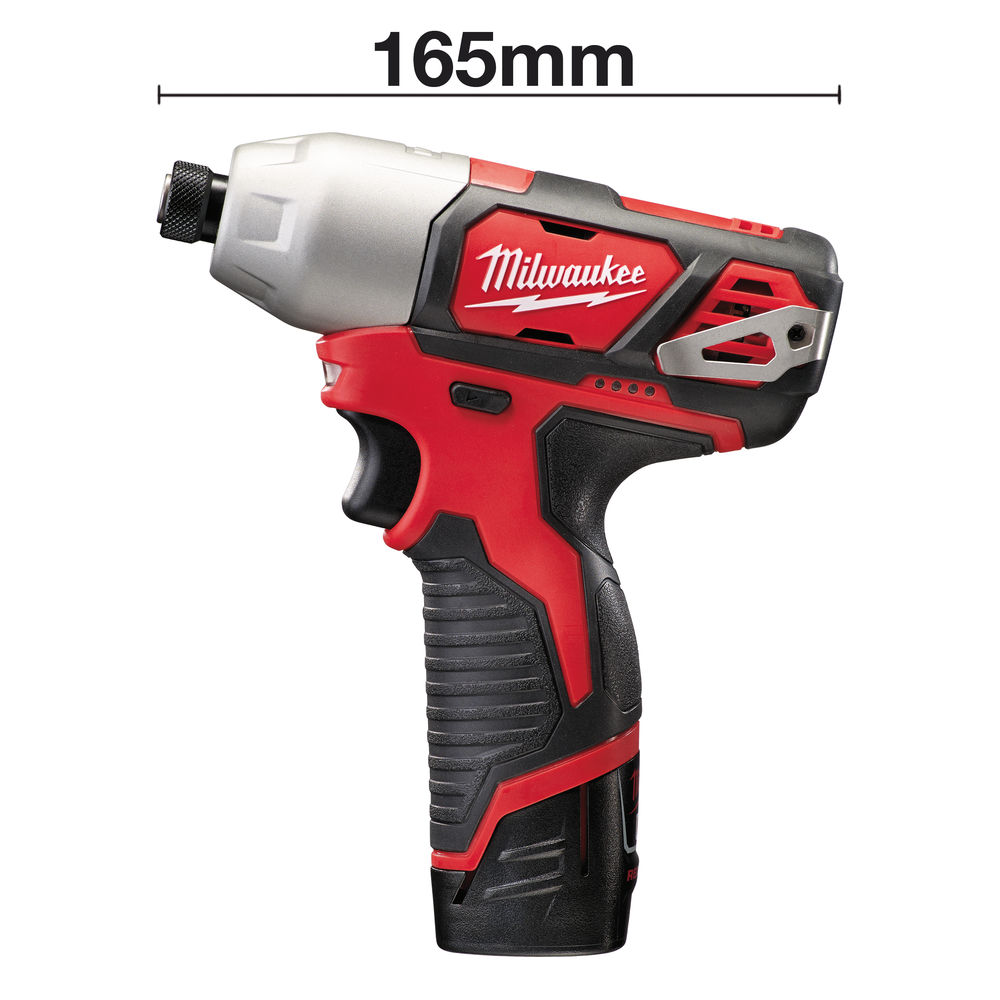 Atornillador de impacto 12 V 2,0 Ah Litio 1/4 Hex 112 Nm