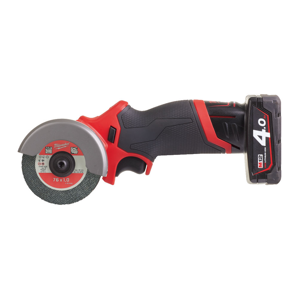 Cortadora M12 FUEL, disco 76mm, disco diamante, disco TCT y disco abrasivo, 1x M12B4, 1x M12B2