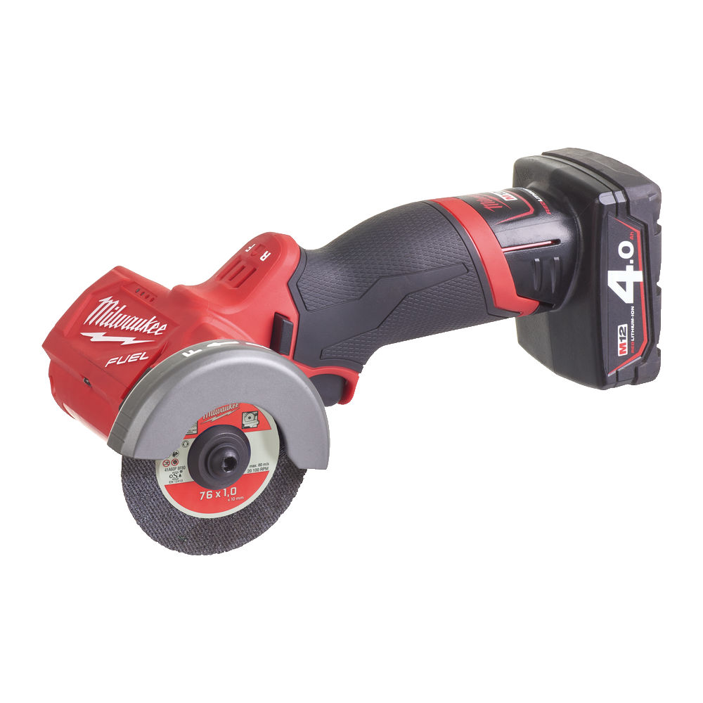 Cortadora M12 FUEL, disco 76mm, disco diamante, disco TCT y disco abrasivo, 1x M12B4, 1x M12B2