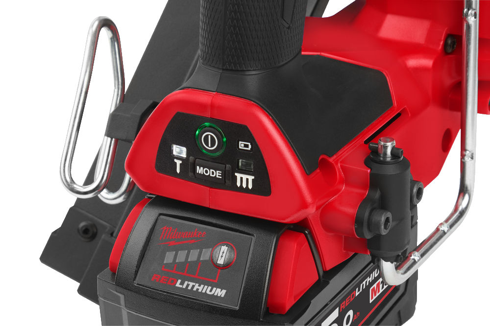Clavadora de estructuras M18 FUEL™, diámetro clavo 2,9-3,32mm, longitud clavo 50-90mm. Se suministra con 2 baterías M18B5 y cargador rápido M12-18FC, en kitbox