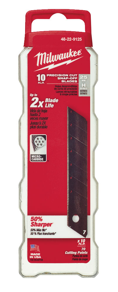 HOJAS CÚTER 25mm MILWAUKEE (10 uds.)