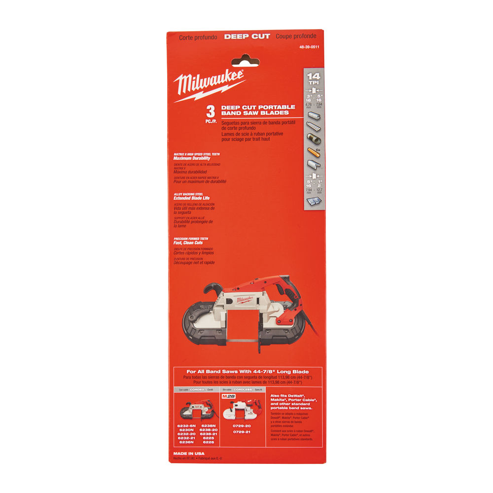 Hoja de Banda 1140mm 14Tpi, corte de 5 a 8mm espesor para M18/28 CBS - 3uds