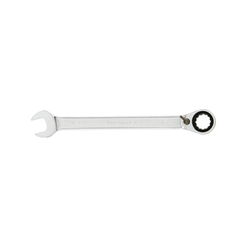 Llave de boca en         estrella con carracareversible encurvada 17mm