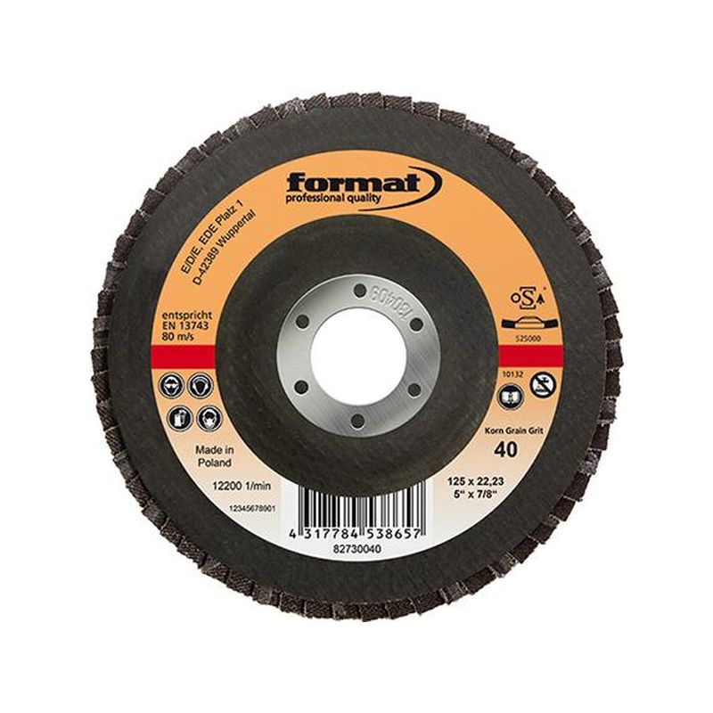discos laminillas tejido fibra vidrio 125mmK 40 ondul. FORMAT