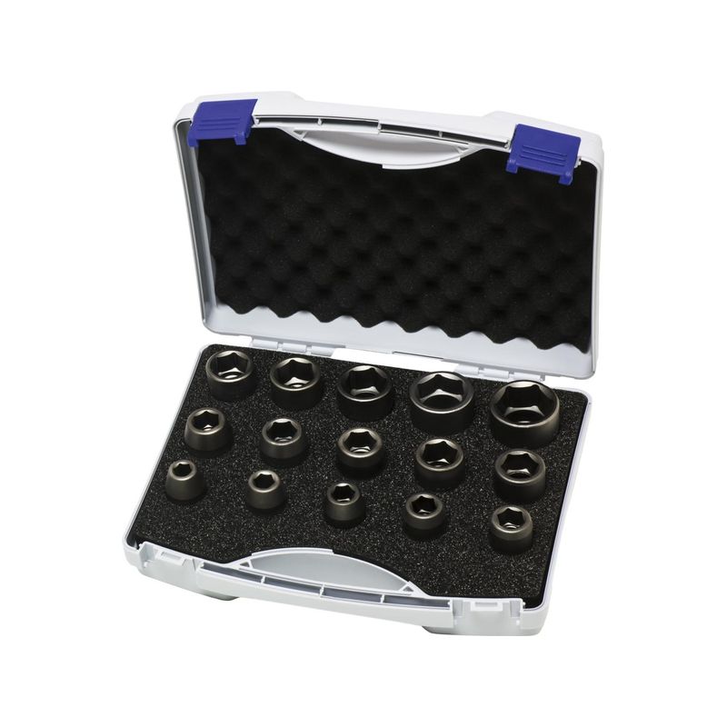 Kit llave de vaso fuerza 1/2" 15 piezas ASW