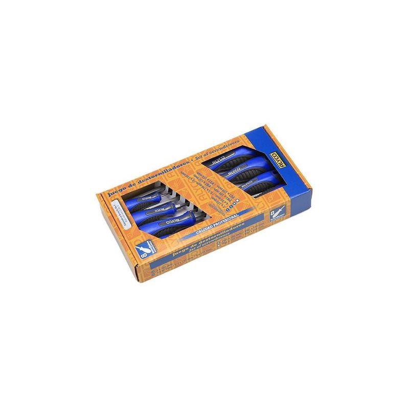JUEGO 8 DESTORNILLADORES CAJA CARTON