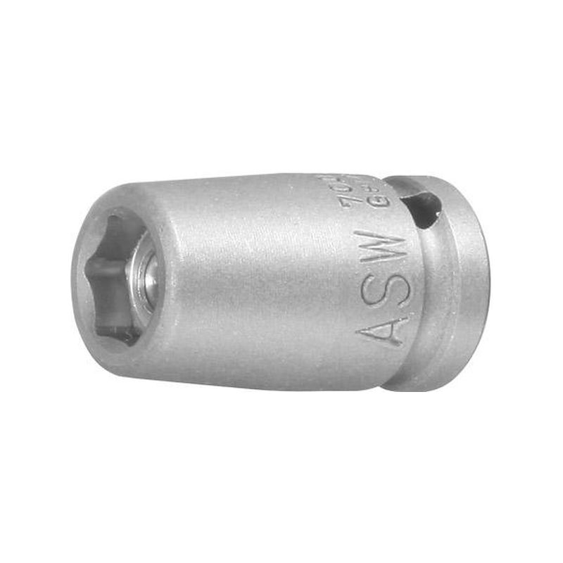 Llave vaso impacto       1/4" 13 mm magnét. ASW