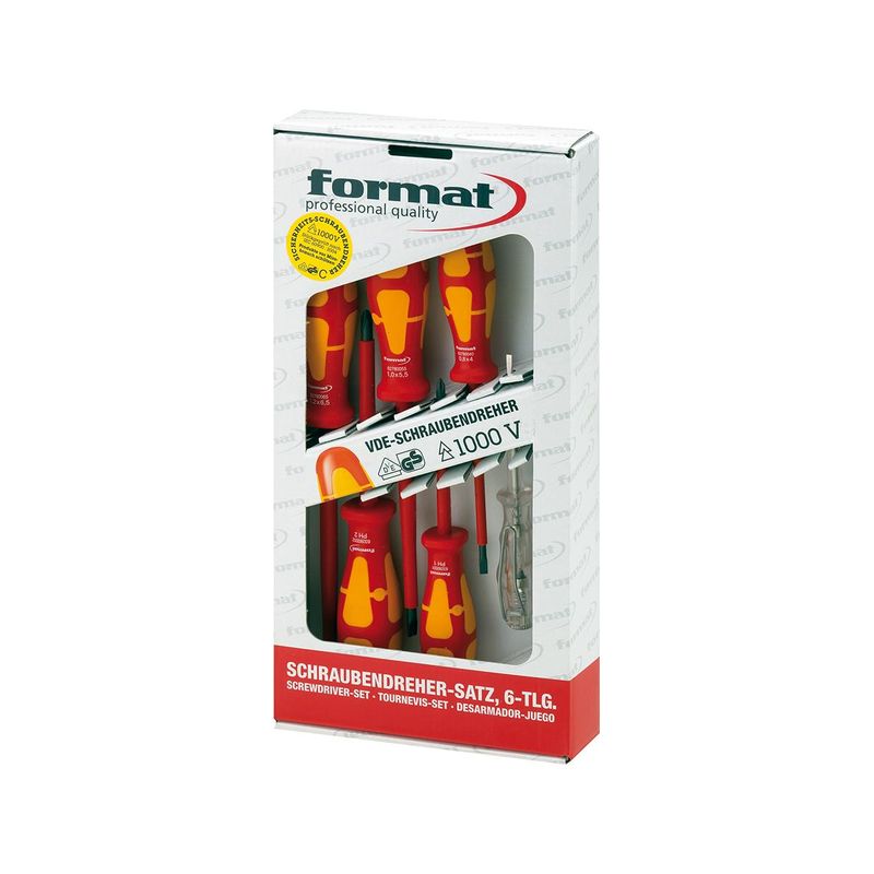 Destornillador Juego,    de 6 piezas, concomprobador de tensiónVDE, PZ