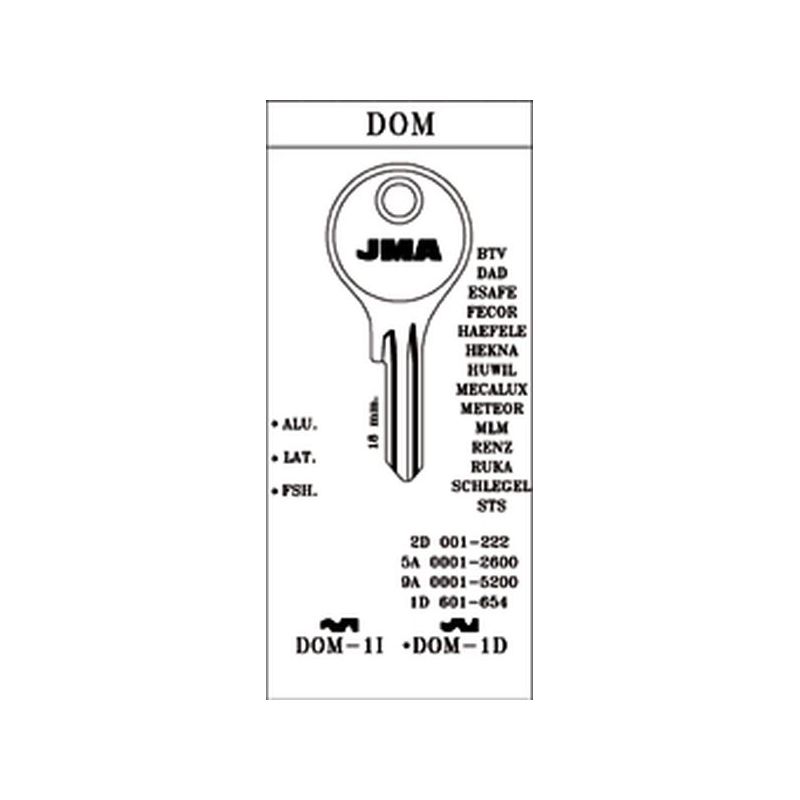 LLAVE CILINDRO EN BRUTO JMA AC DOM-1D                       