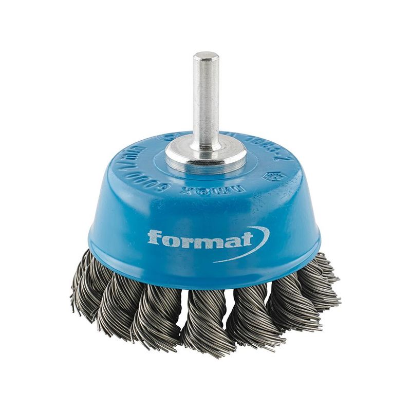 Cepillo de copa          trenzado, 6 mm Alambrede acero inoxidable65x0,50 mm