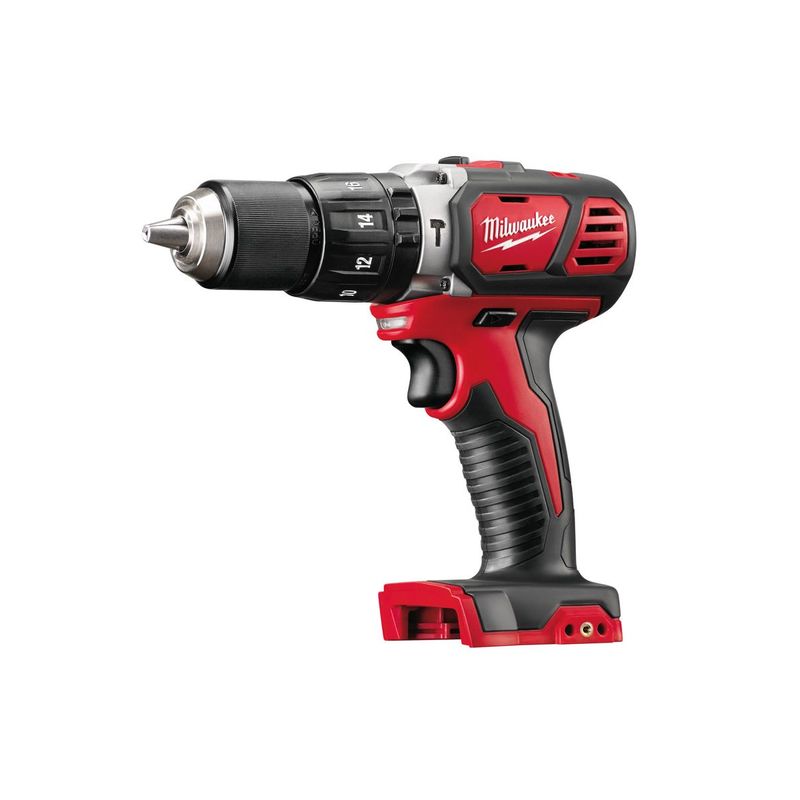 M18BPD-0 Taladro percutor compacto M18™, 2 velocidades, par máximo 50Nm, portabrocas metálico 13mm. Se suministra en versión cero, sin baterías ni cargador