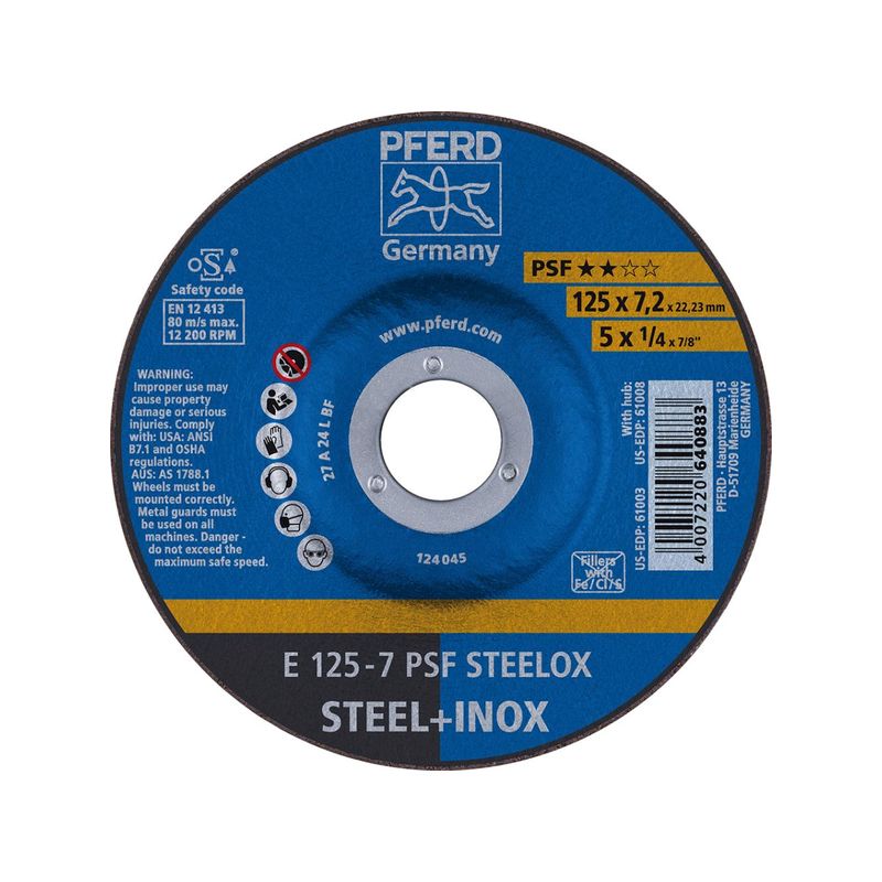 Disco abras.d.desbaste   125-7,2mm Rüggeberg