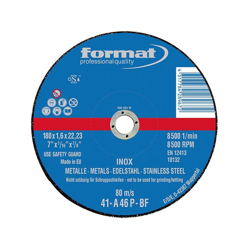 Disco abras.de corte     125x1,6mm recto FORMAT
