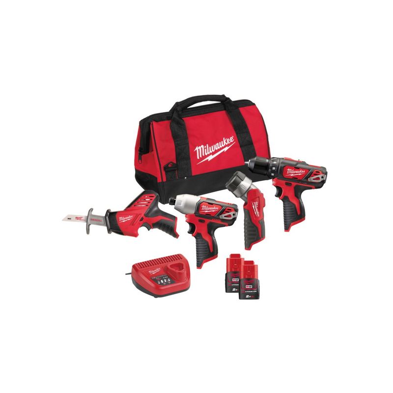 M12BPP4A-202B M12BDD + M12BID + C12HZ + M12TLED. Se suministra con 2 baterías M12B2 y cargador C12C, en bolsa de transporte
