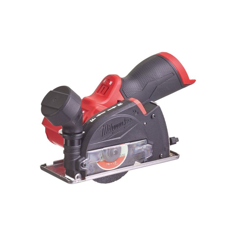 M12FCOT-0 Cortadora multimaterial subcompacta M12 FUEL™, diámetro del disco 76mm, máxima profundidad de corte 16,3mm, 20.000rpm. Incluye disco diamante, disco TCT, disco abrasivo y protector con pie ajustable. Se suministra en versión cero, sin baterías ni cargador
