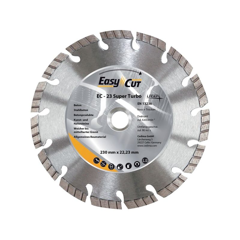 Disco de corte diagonal  EC- 23 230x2,4x10x22,23mmCedima