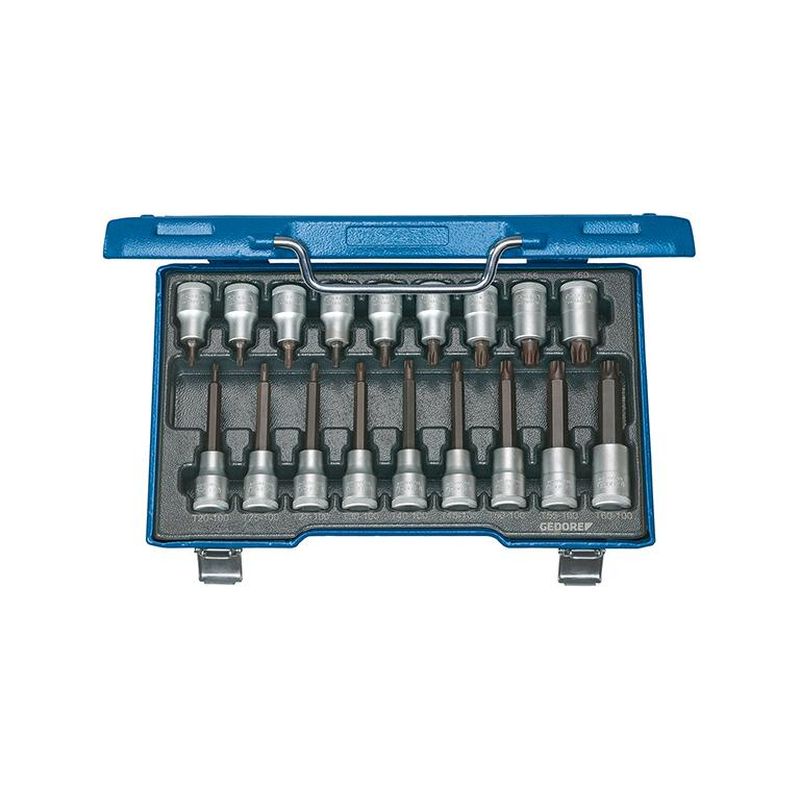 Jgo.de vasos 1/2" Torx 1/2" 18 pza. Gedore