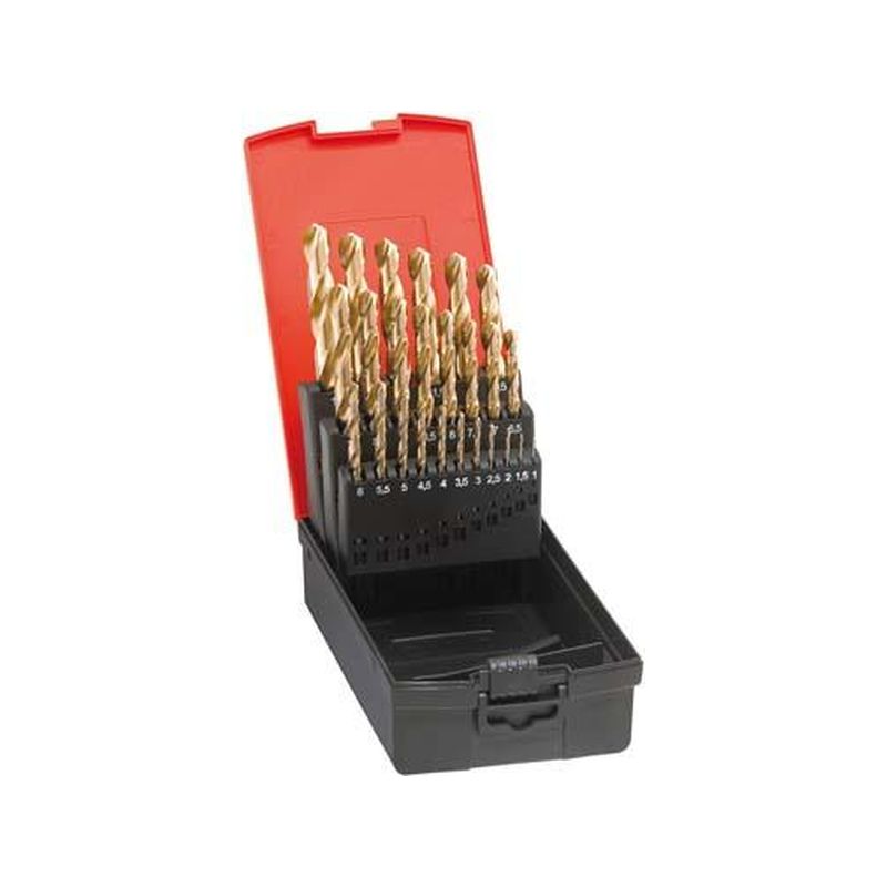 Jgo broca espiral DIN338 HSS rectificado TiN tipoN 1-13mm FORMAT