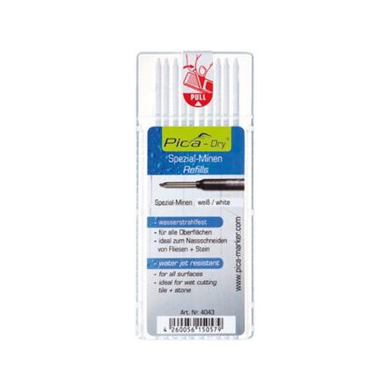 Kit de minas de repuesto impermeable blanco Pica