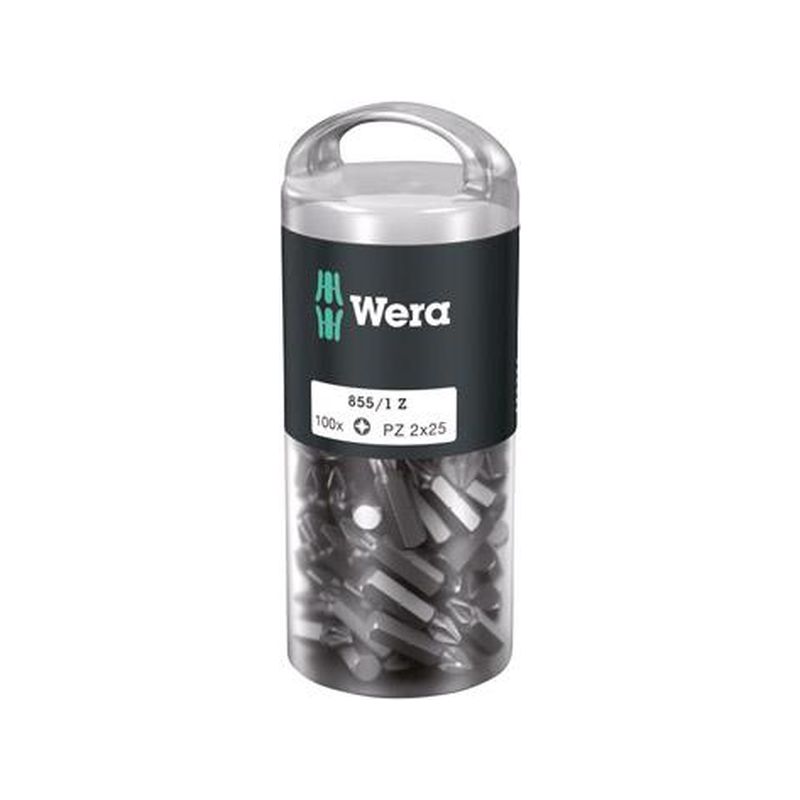 Punta 1/4" DIN 3126 E 6,3 T25x25mm juego de100 piezas Wera