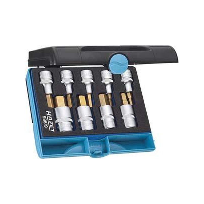 Juego llaves vaso 1/2" 9pza. 5-19mmhex.int. Hazet