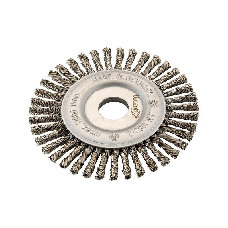 Cepillo Circ.,alam. acero178x6mm trenzado FORMAT