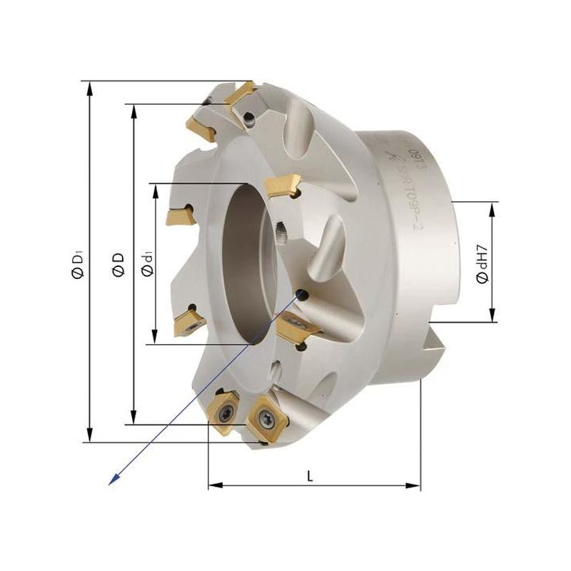 Fresa planear 45 grados Z6 refrig. int. D63,0mm