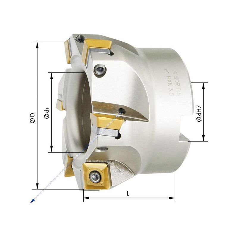 Portacuchillas ang. 90 Z5 refrigeracion internaD50mm para SDMT12