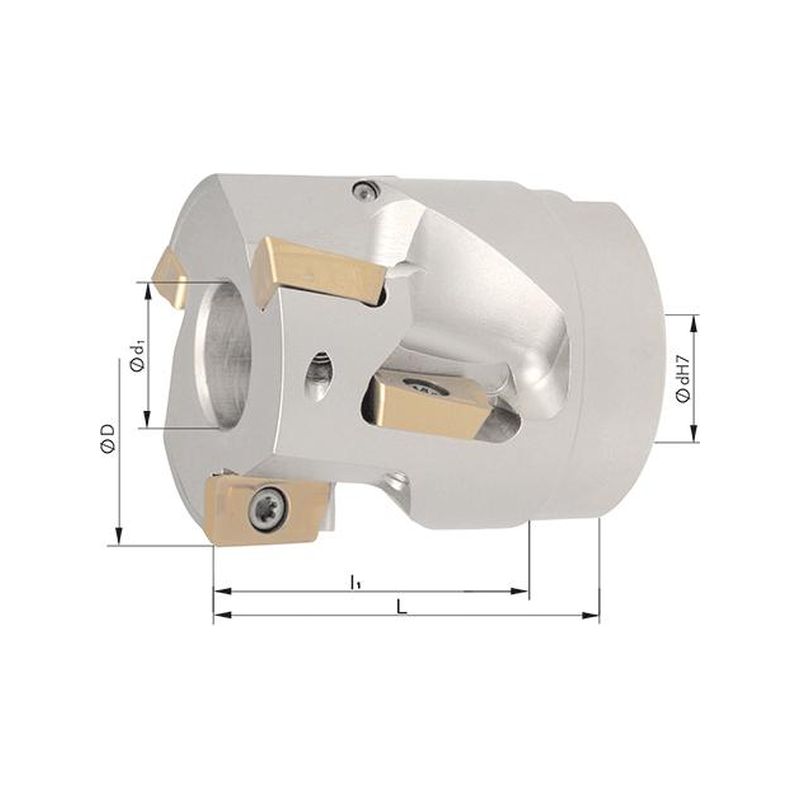 Fresa cil. frontal 90 Z3 refrigeracion interiorD80mm para APKT16