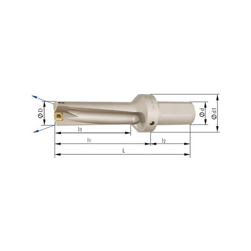 Broca maciza para plaquita corte refrig intDx3 22mm