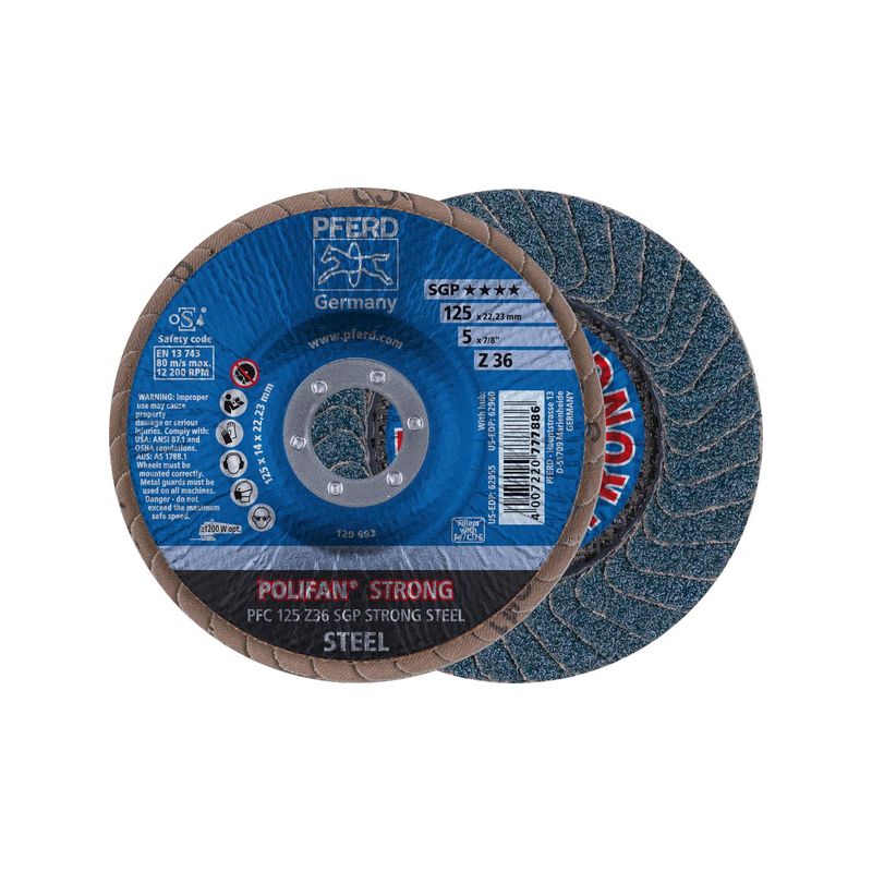 Muela abrasiva tipo abanico STRONG 125mm K36 convexa Pferd