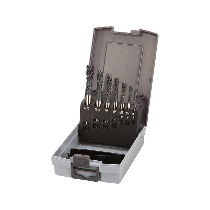 Machos roscar a maquina, juego HSSE vaporizadaTiALN INOX 6HX M3-M12FORTIS