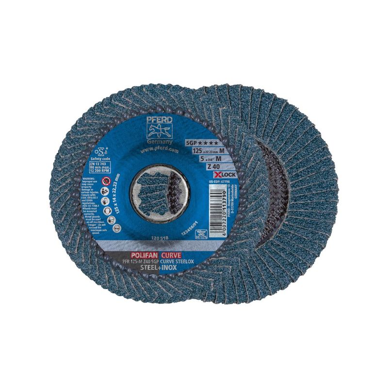 Disco abrasivo de laminasX-LOCK SGP-CURVE 125mmL K40Pferd