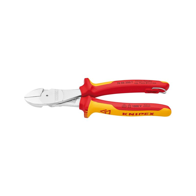 Cortaalambres de fza. VDE TT 200mm con mango de plast. Knipex
