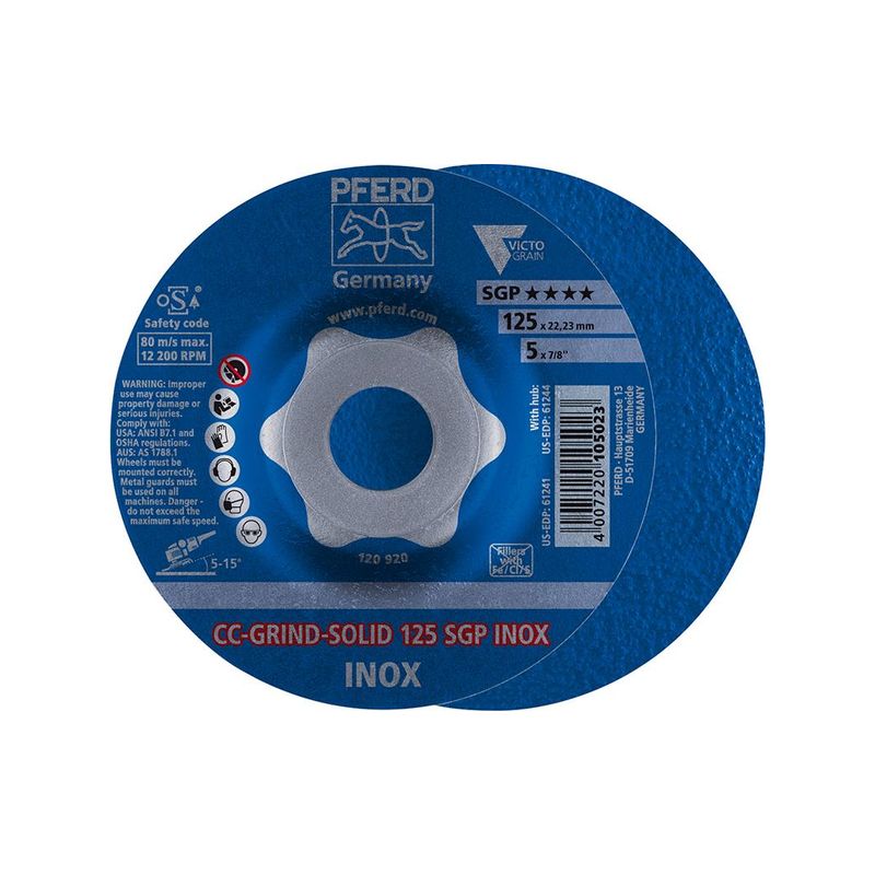 muela abrasiva CC-Grind Solid SGP INOX 125mmPFERD