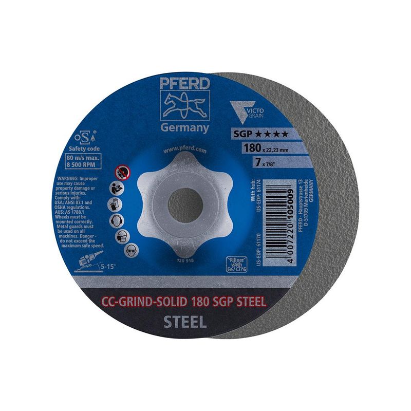 muela abrasiva CC-Grind Solid SGP STEEL 180mmPFERD