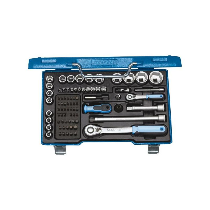Juego llaves vaso 1/4"+1/2" 81 pzas. 19 V20U-20 Gedore