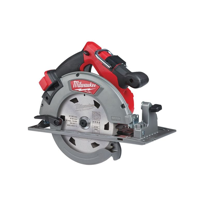 M18FCS66-0 Sierra circular para madera M18 FUEL™, diámetro del disco 190mm, máxima profundidad de corte 66mm, 5800rpm. Se suministra en versión cero, sin baterías ni cargador