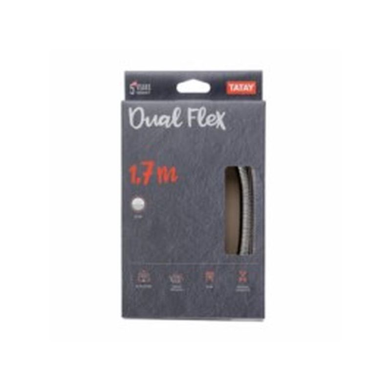 FLEXO BAÑO DUCHA 1,7MT DOBLE ENGATILLADO ACERO/LATON DUAL FL
