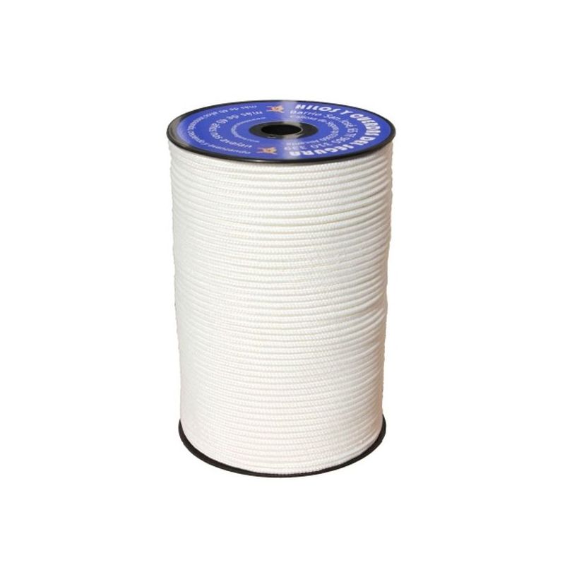 CUERDA TRENZ. 05MM BL 200 MT NYL BRILLANTE HYC