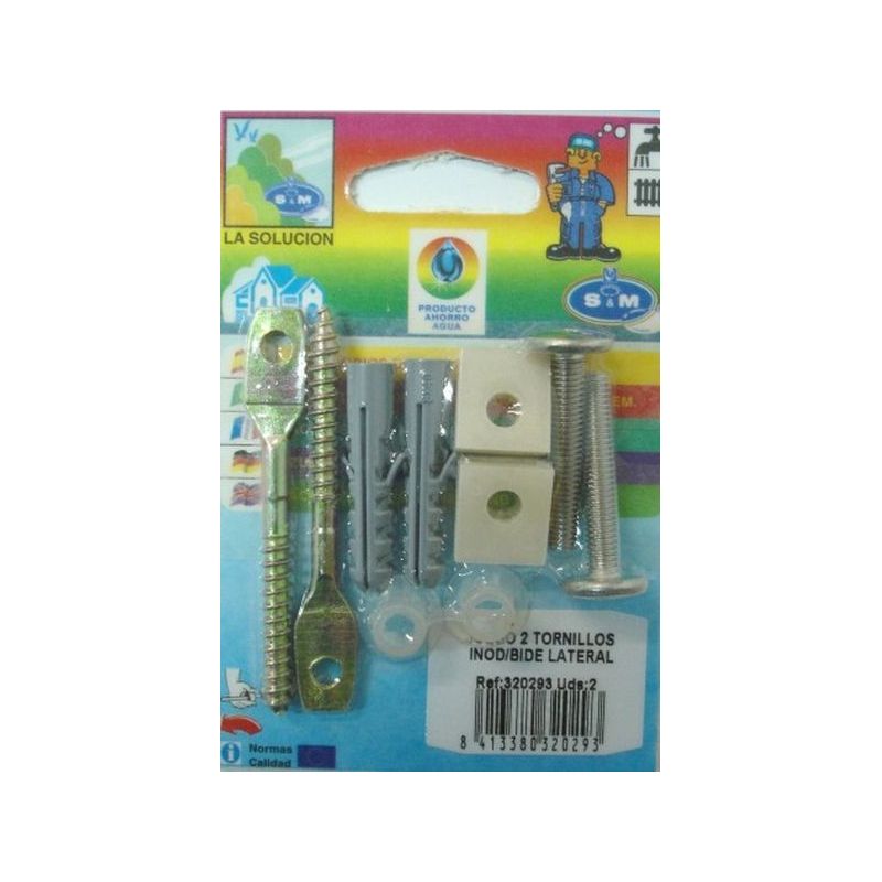 TORNILLO BAÑO SUJECION BIDET INODORO S&amp;M INOX 320293 2 PZ