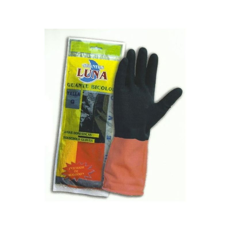 GUANTE QUIMICO M08 BICOLOR FLOC. LATEX RO/NE LUNA