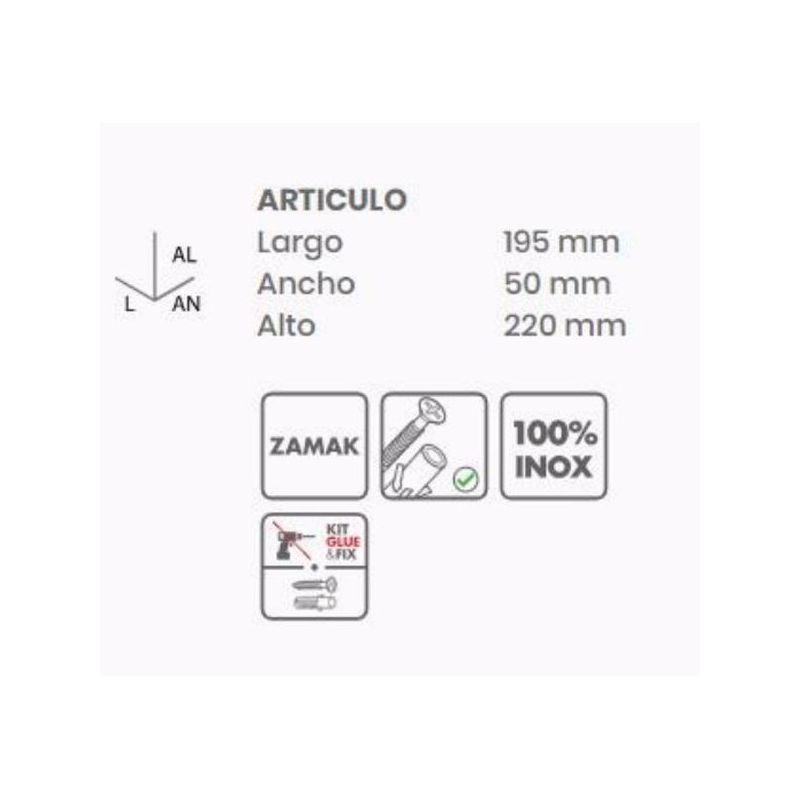 TOALLERO BAÑO ARO 19CM MURAL INOX MARTIN S TATAY