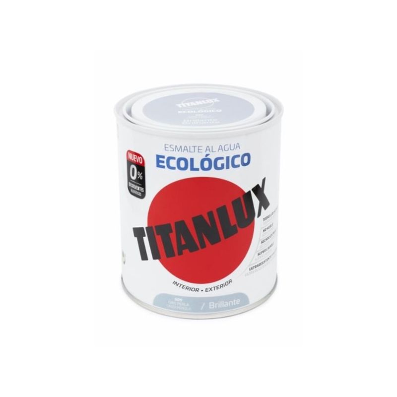 ESMALTE ACRIL BRI. 750 ML GR/PER AL AGUA ECOLOGICO TITANLUX