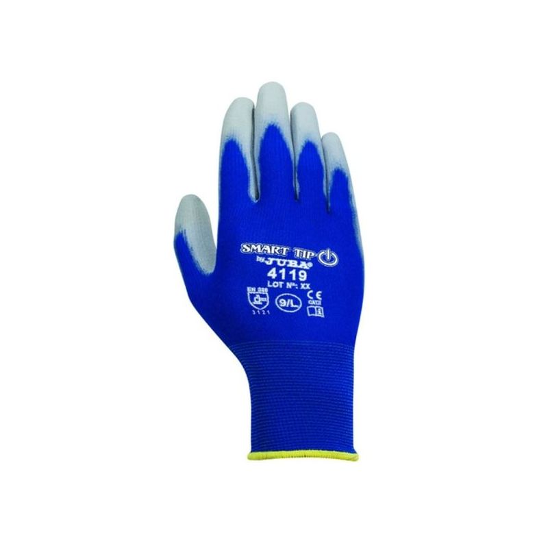 GUANTE MECANICO S7 SMART TIP PU POLIE AZ/GR JUBA