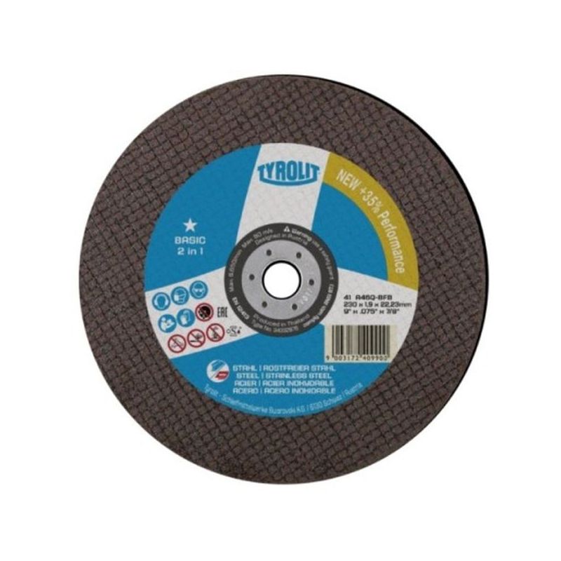 DISCO CORTE INOX 230x2x22 MM A 30 Q- BFB BASIC* TYROLIT
