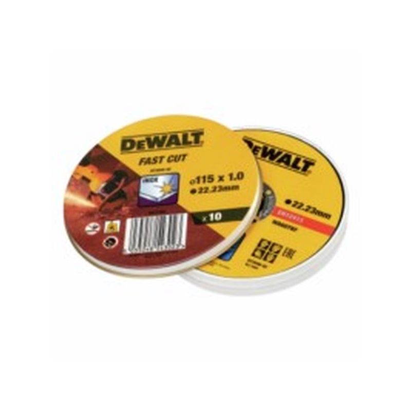 DISCO CORTE INOX 115X1,0X22,23MM FAST CUT DEWALT 10 PZ