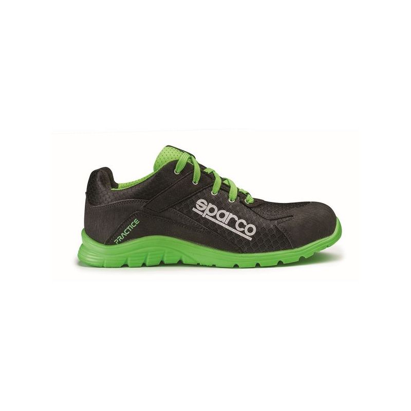 ZAPATO SEG T42 S1P PU-MD-SRC PRACTICE MALLA TRANS. NEGRA/VER