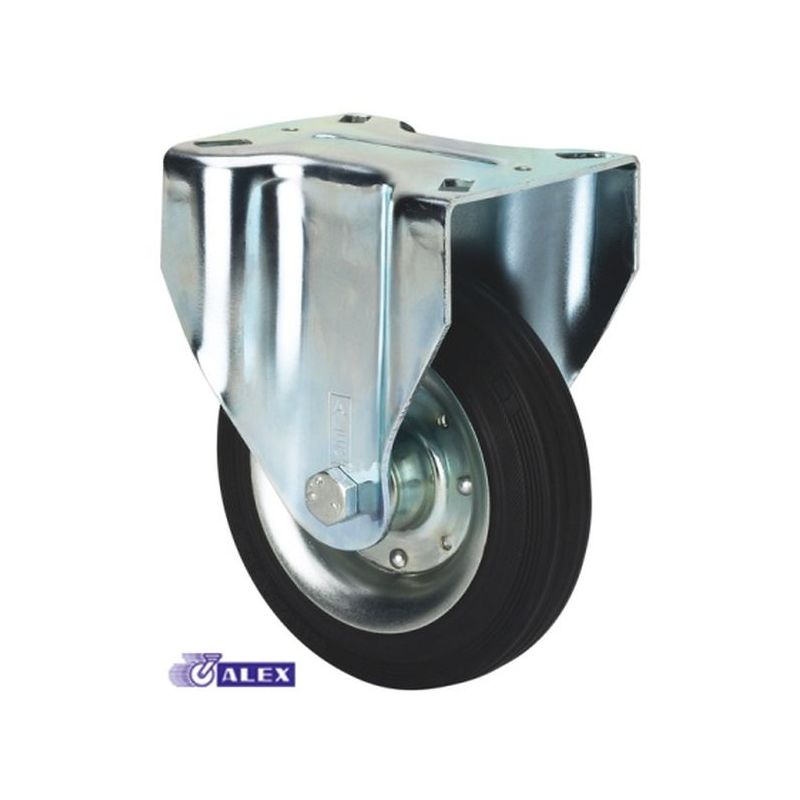 RUEDA FIJA 125MM 2-0228 PL.107X086 140KG.LISO GOM NEG ZV BS