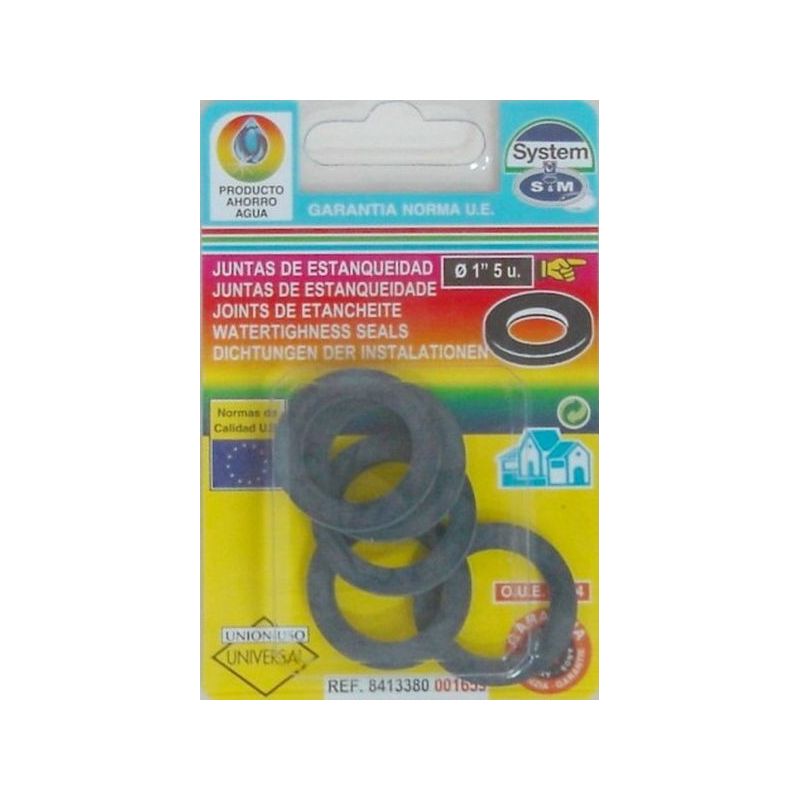 JUNTA FONTAN PLANA 1" 5PZ GOMA S&amp;M 5 PZ